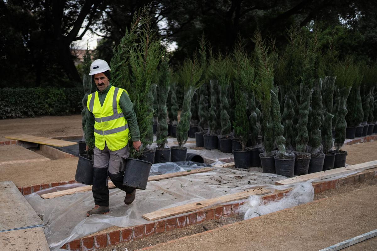 Visita exclusiva al Laberint d’Horta, cerrado durante un año por obras de restauración. Ya se están realizando nuevas plantaciones para recuperar sus jardines históricos. Barcelona, 4 de diciembre de 2025.