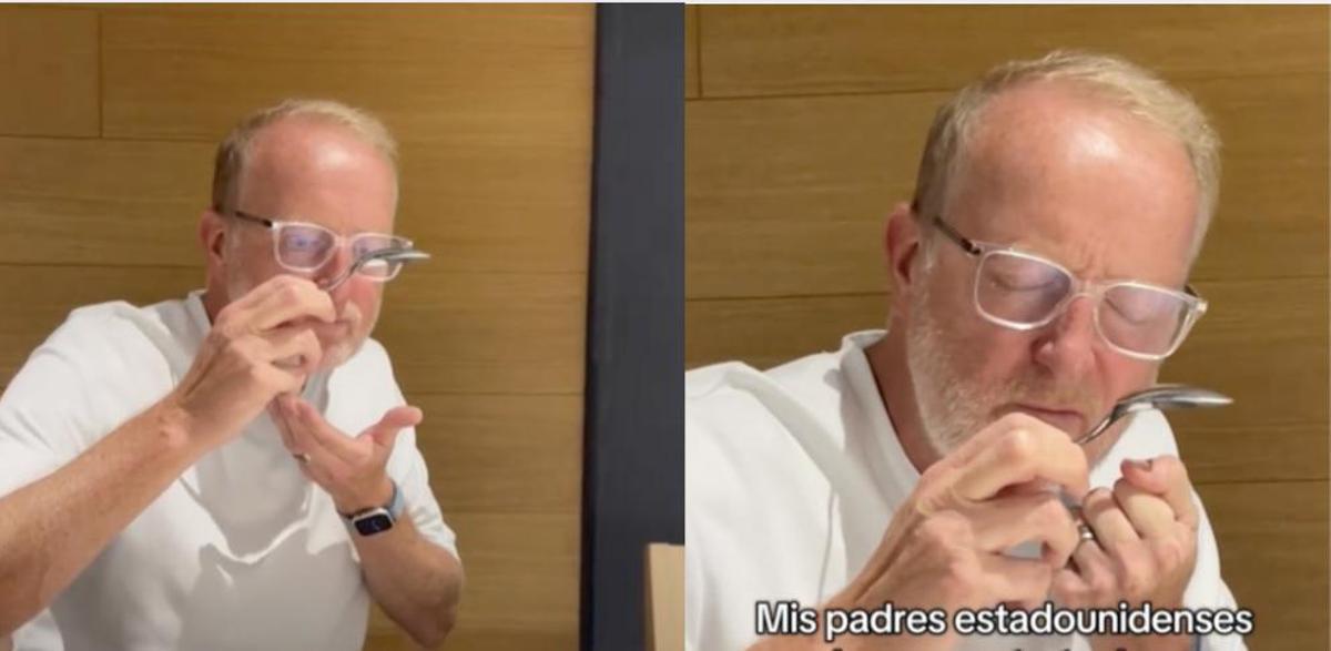 Reacción viral de unos estadounidenses a la tarta de queso asturiana.