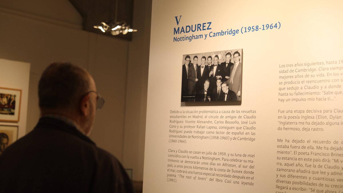 Un hombre en la muestra  Exposición &quot;Claudio Rodríguez: de Don de la ebriedad a Conjuros&quot;