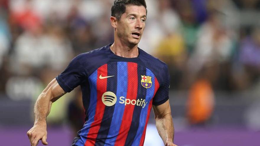 Robert Lewandoski en un partit amb el FC Barcelona