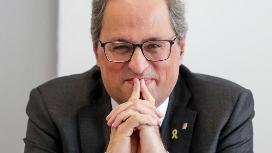 Quim Torra durante una comparecencia en Bruselas.