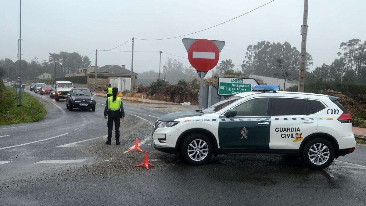 Un control de la Guardia Civil efectuado en Vilanova de Arousa