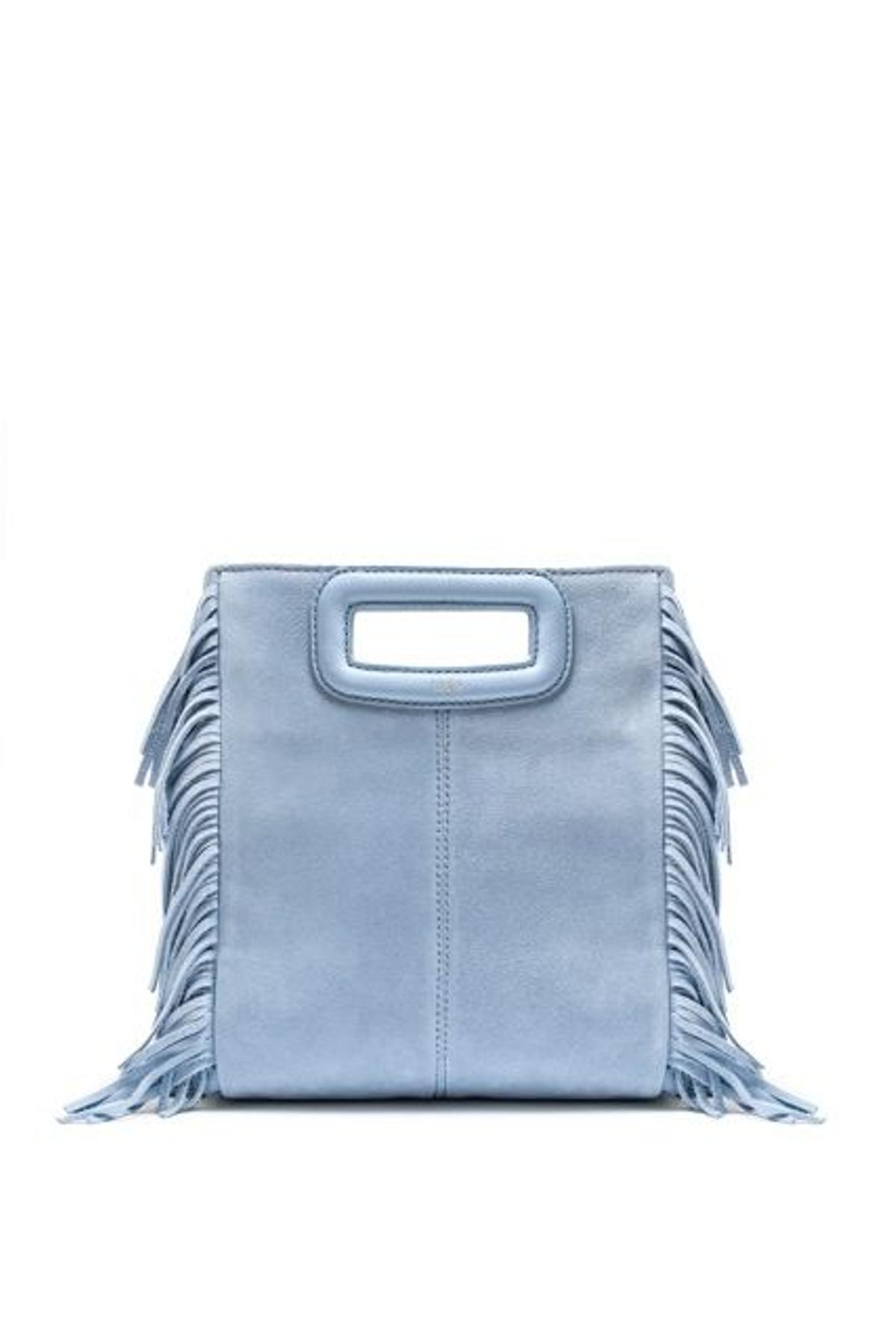 The M Bag by Maje de ante en azul claro