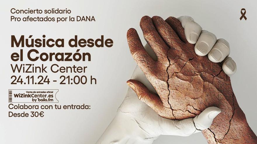 Un concierto por las víctimas de la DANA reunirá en Madrid a Bisbal, Malú, Amaral, Arde Bogotá y Raphael