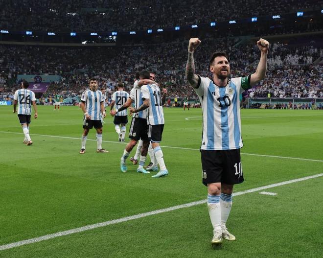 El gol de Messi ante México en el Mundial y la celebración de Argentina