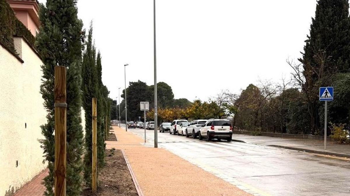 El tram del passeig de la Pujada del Castell entre la Torre Galatea i la Llar Els Pins.