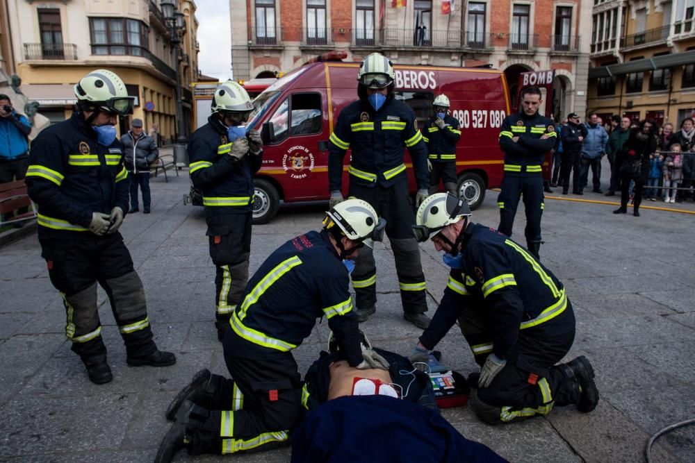 Simulacro de los Bomberos de Zamora