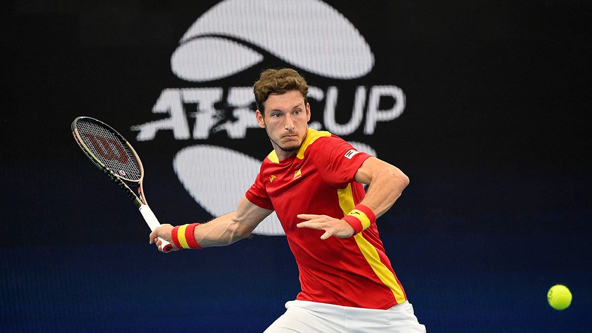 Carreño, durante la ATP Cup 2022