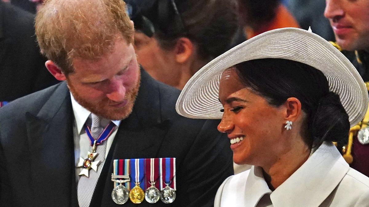 El príncipe Harry y Meghan Markle, durante la celebración del Jubileo de la Reina Isabel II