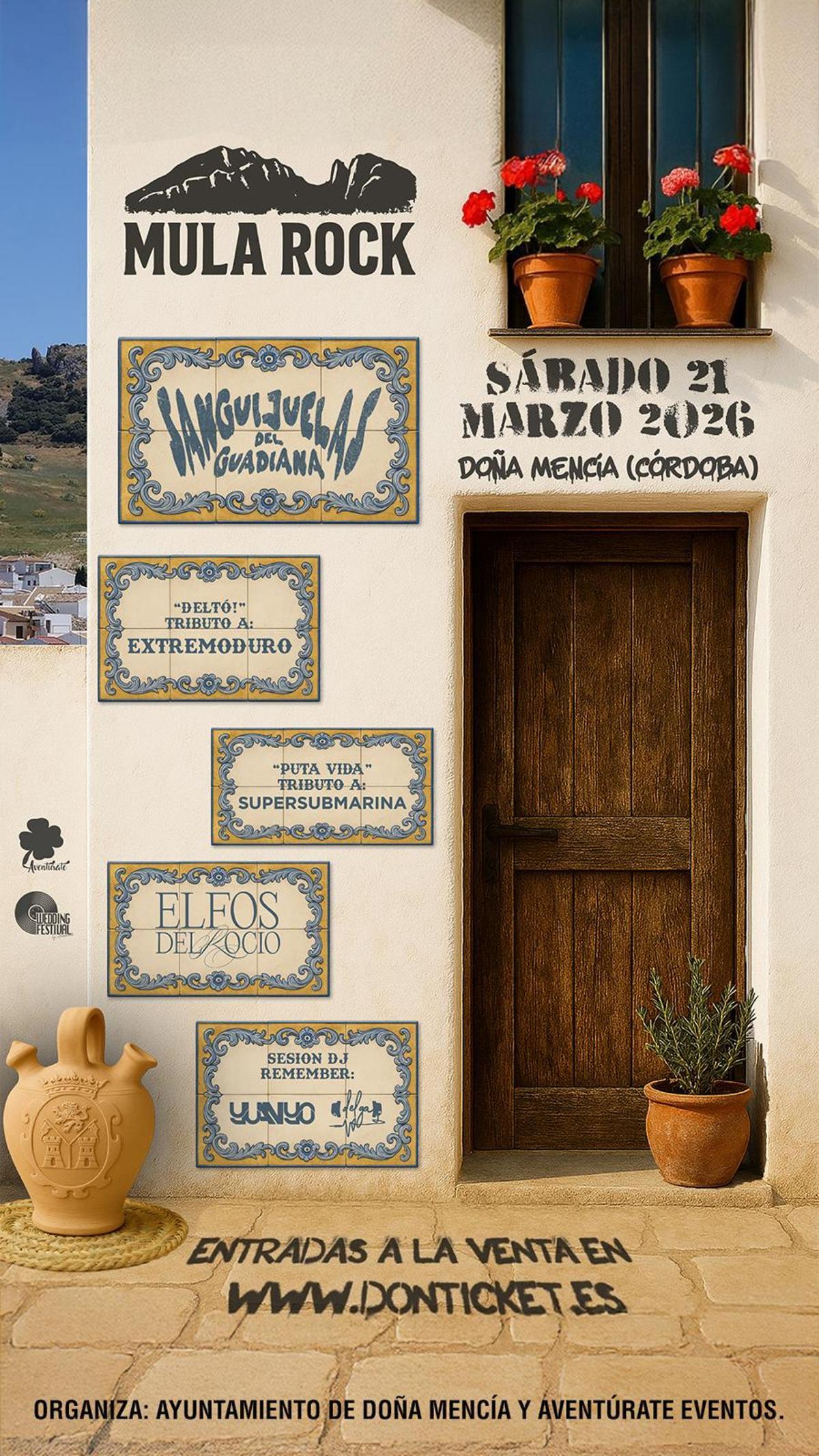 Cartel del Mula Rock en Doña Mencía.