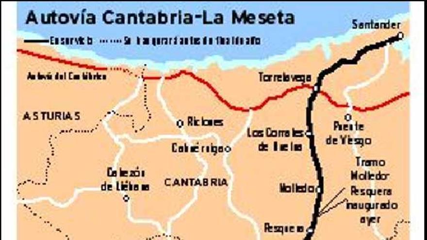 Cantabria se une por autovía con la Meseta tras diez años de obras
