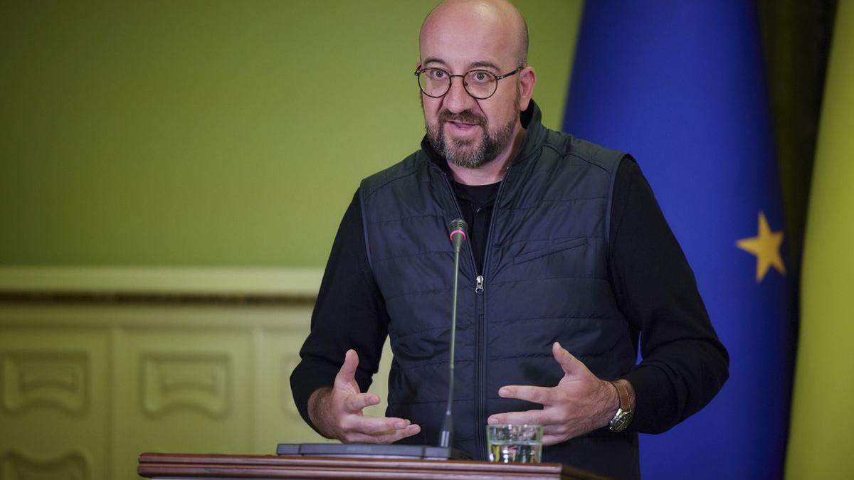 Charles Michel, en su visita a Kiev.