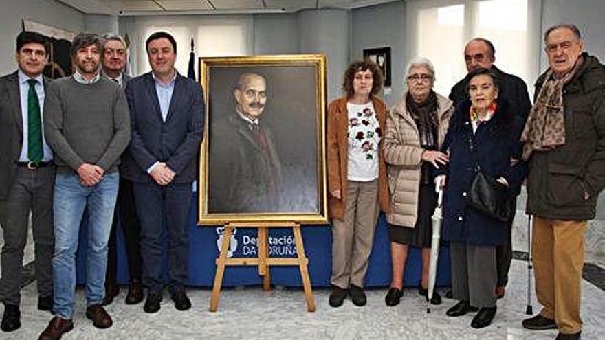 Acto de presentación del último retrato de presidentes, de Ramón Vilas, en enero de este año en la Diputación.