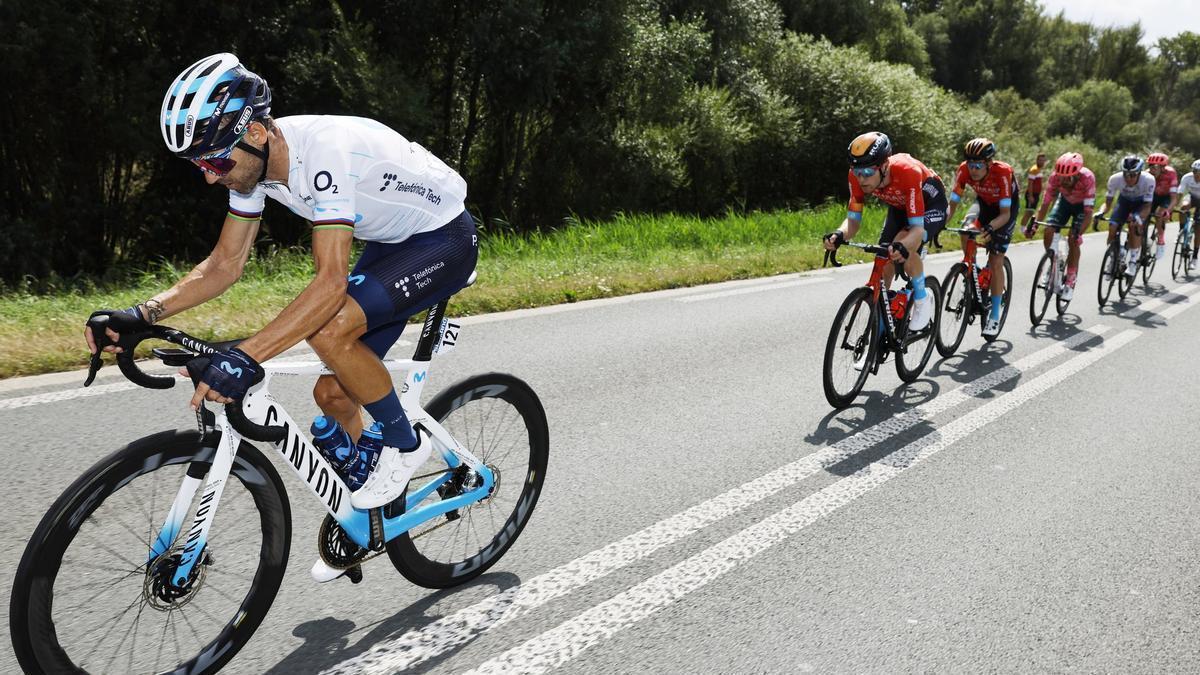Alejandro Valverde, durante la etapa de este domingo en La Vuelta