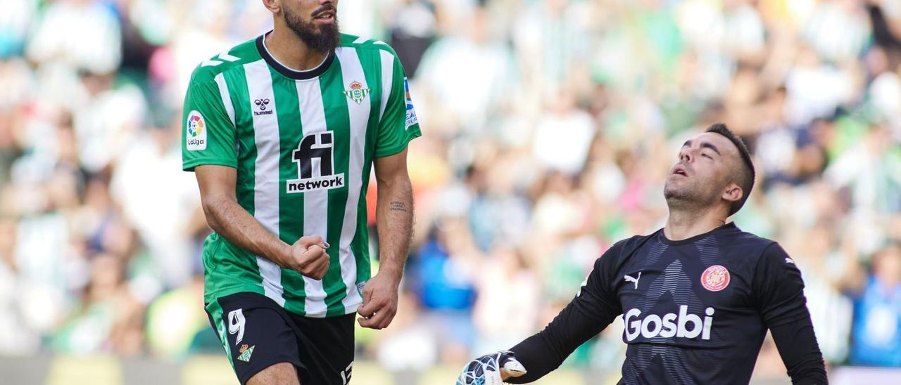Borja Iglesias va fer dos 
gols al Girona disssabte
passat.  efe