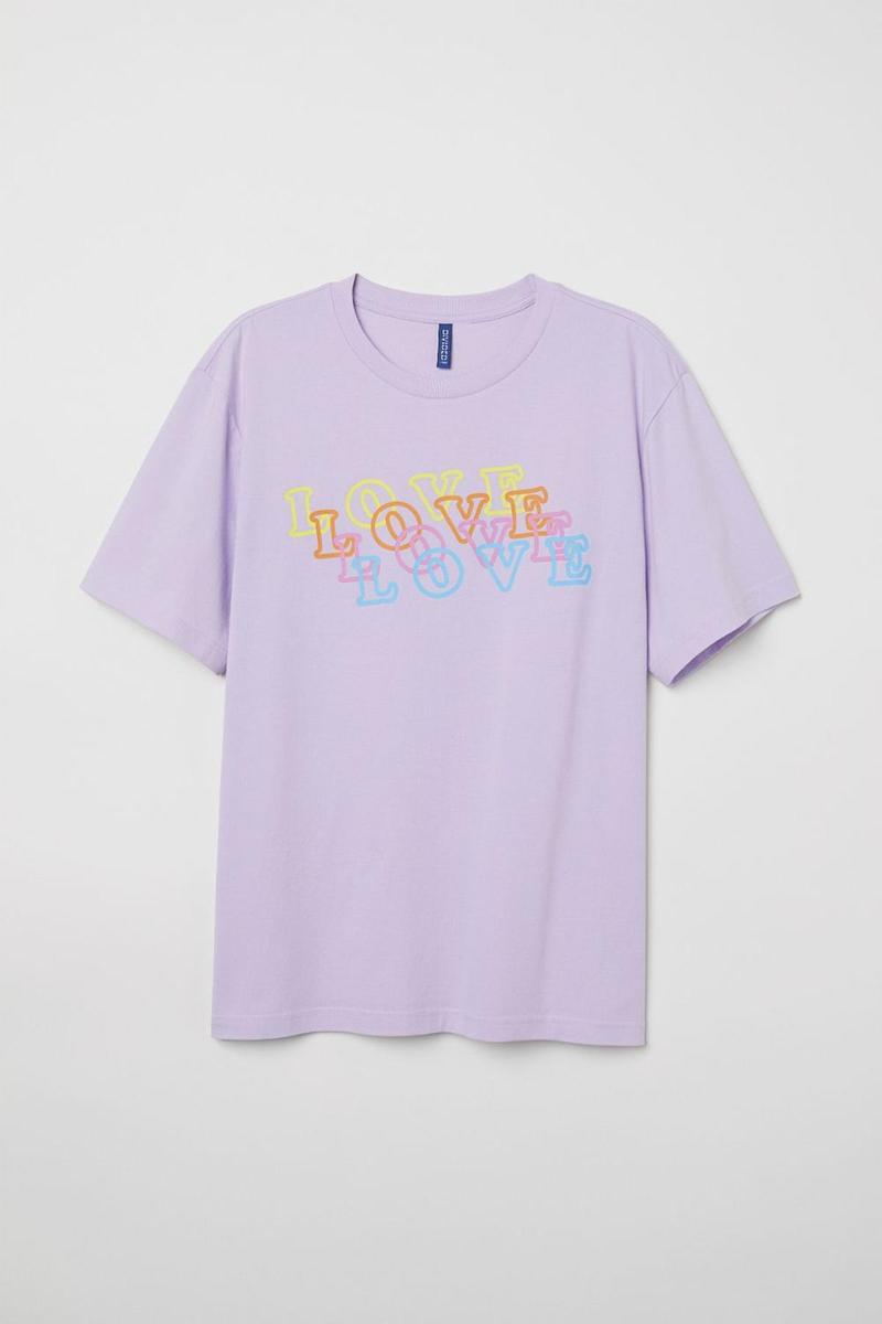 Camiseta lila 'Love' de de 'Love Of All' by H&amp;M