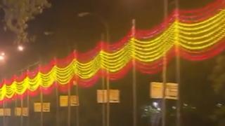 Una bandera de España gigante iluminará varias calles de Madrid