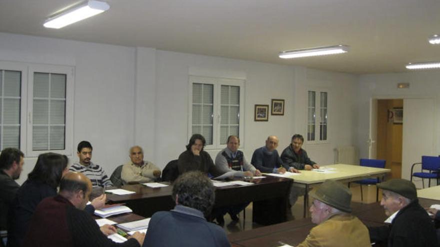 Reunión de representantes municipales de la comarca para defender el mantenimiento de la oficina veterinaria.