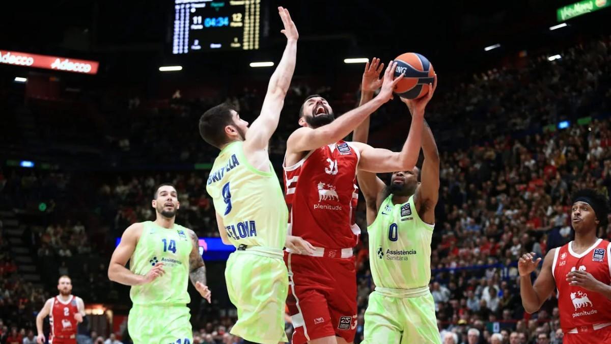 Nikola Mirotic le anotó 28 puntos al Barça en su segundo reencuentro con el equipo tras su salida en 2023