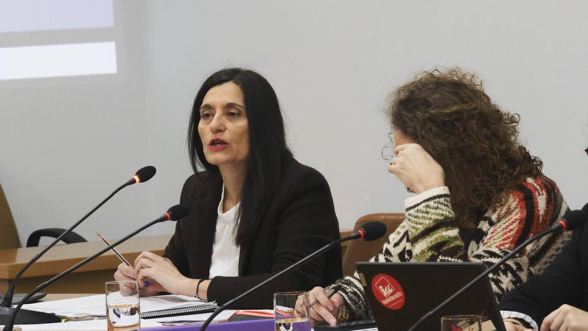 Yasmina Triguero durante un pleno en Castrillón.