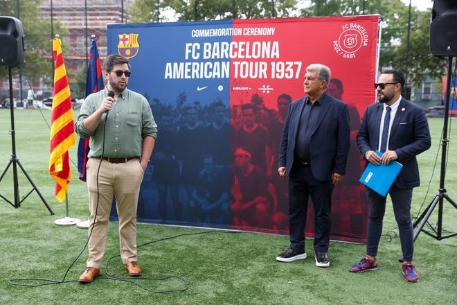 Acto de commemoración en Brooklyn de la gira americana del FC Barcelona el año 1937, en imágenes.