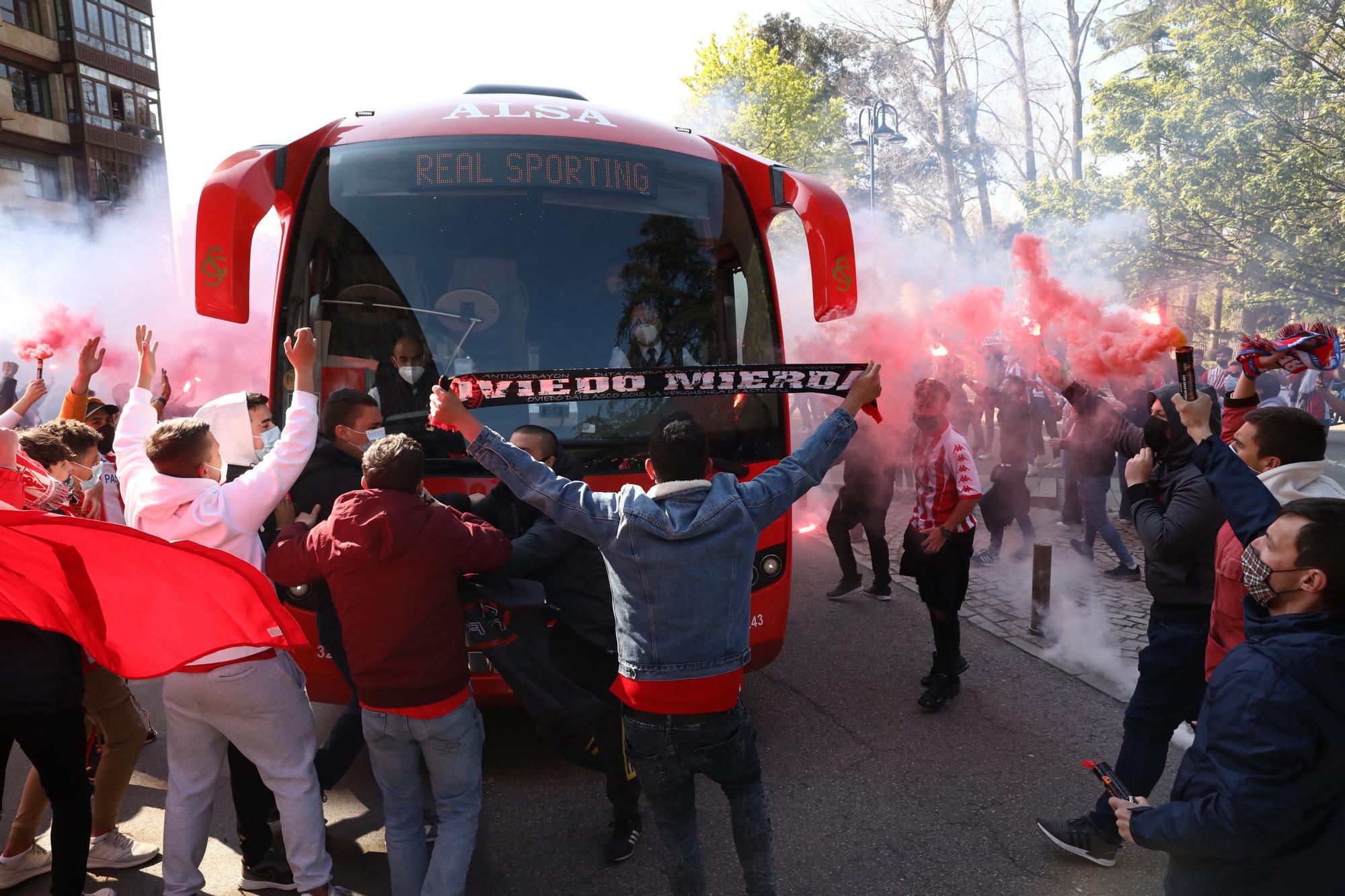 Así fue la llegada del Sporting al Molinón