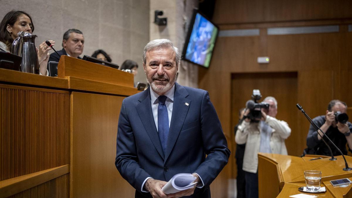 Jorge Azcón, presidente del Gobierno de Aragón, el día de su investidura como presidente.