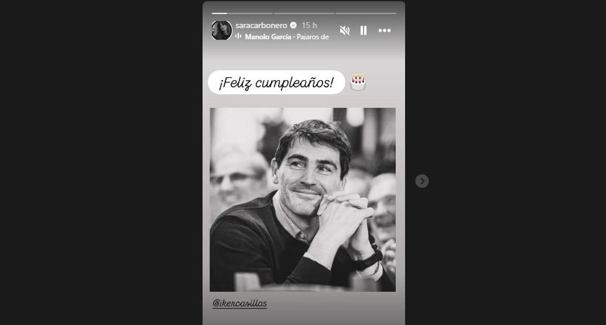 Felicitación pública de Sara Carbonero a Iker Casillas