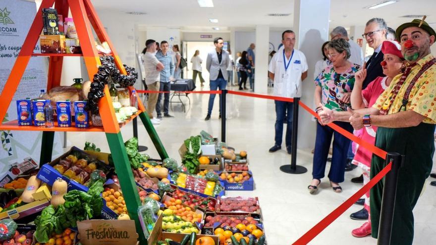 La pirámide de alimentación saludable con los productos de temporada aportados por las cooperativas de Fecoam.