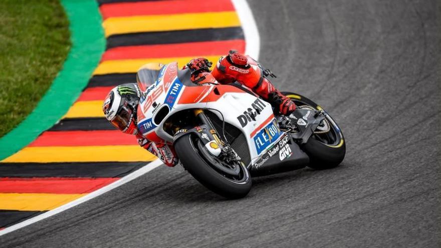 El piloto mallorquín, Jorge Lorenzo, ayer en el circuito de Sachsenring.