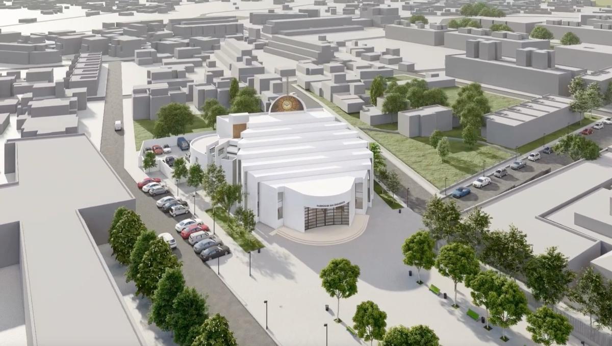 Recreación del nuevo templo parroquial en Torrent.