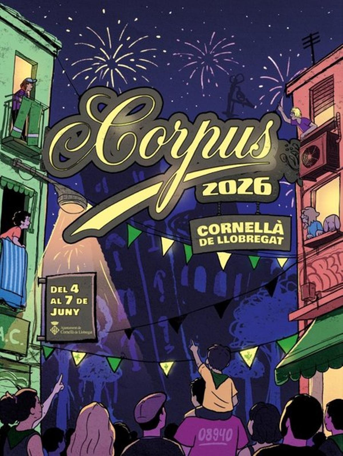 Cartel de la Fiesta Mayor del Corpus de Cornellà 2026.