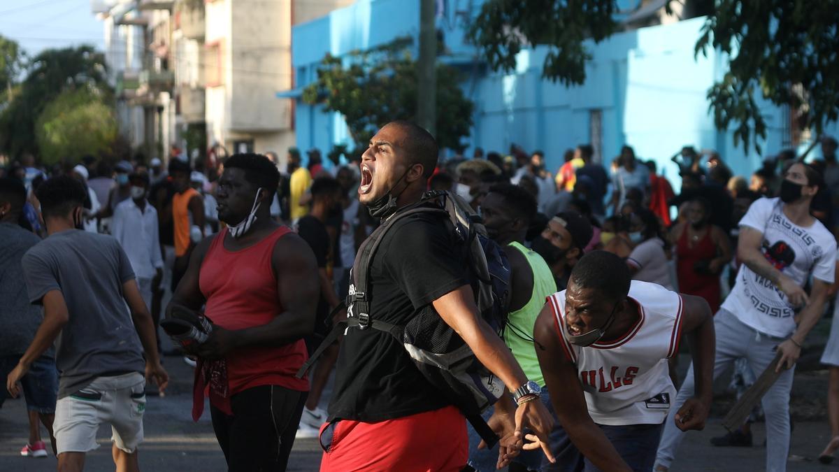 Protesta contra el Gobierno el pasado 11 de julio en La Habana.