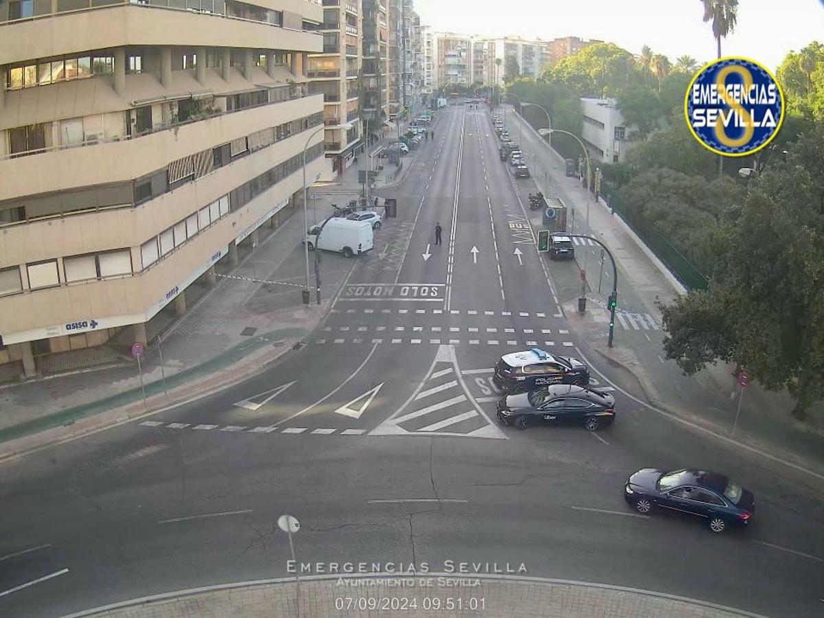 Corte de tráfico durante el operativo policial en Los Remedios