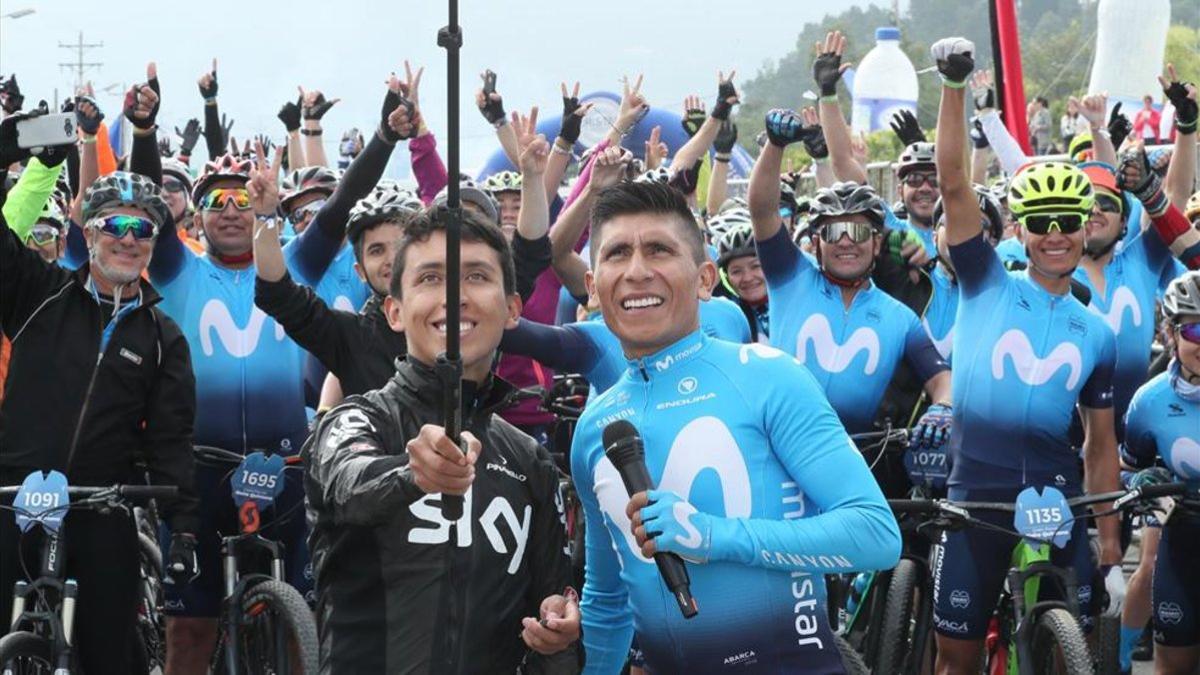 Nairo Quintana recibió el cariño de sus paisanos