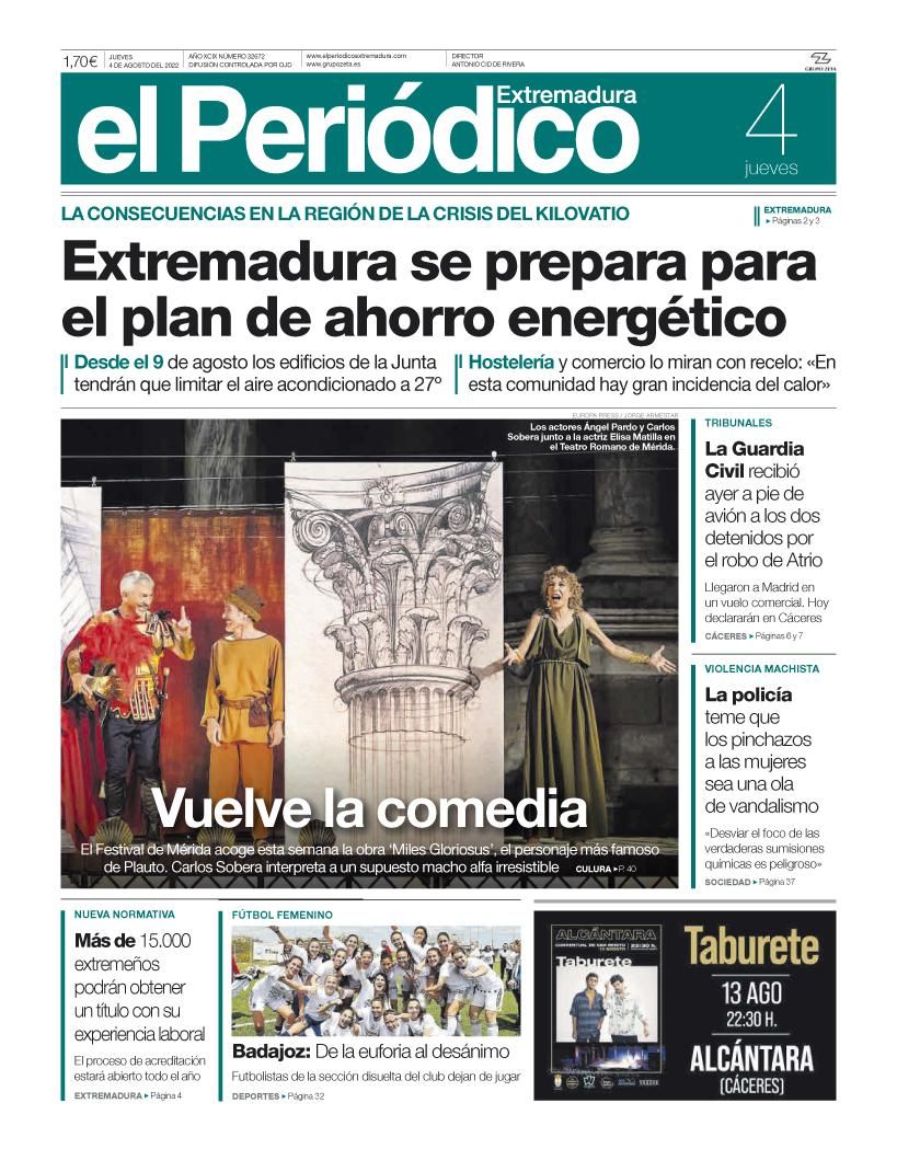 Consulta la portada correspondiente al día 4 de agosto del 2022