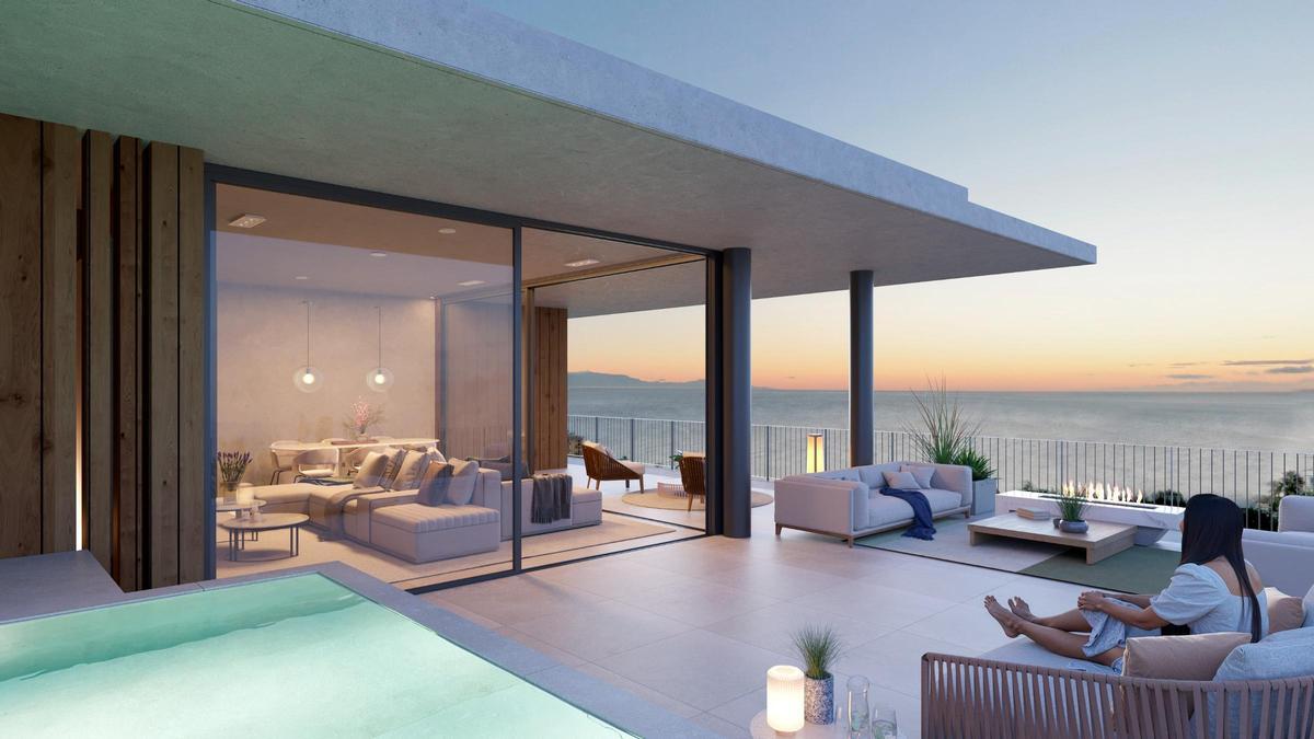 Recreación de una de las terrazas de la promoción de OHLA en Castellón