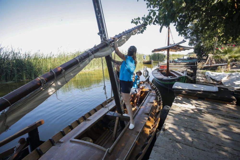 Regata-exhibición de vela latina en l'Albufera