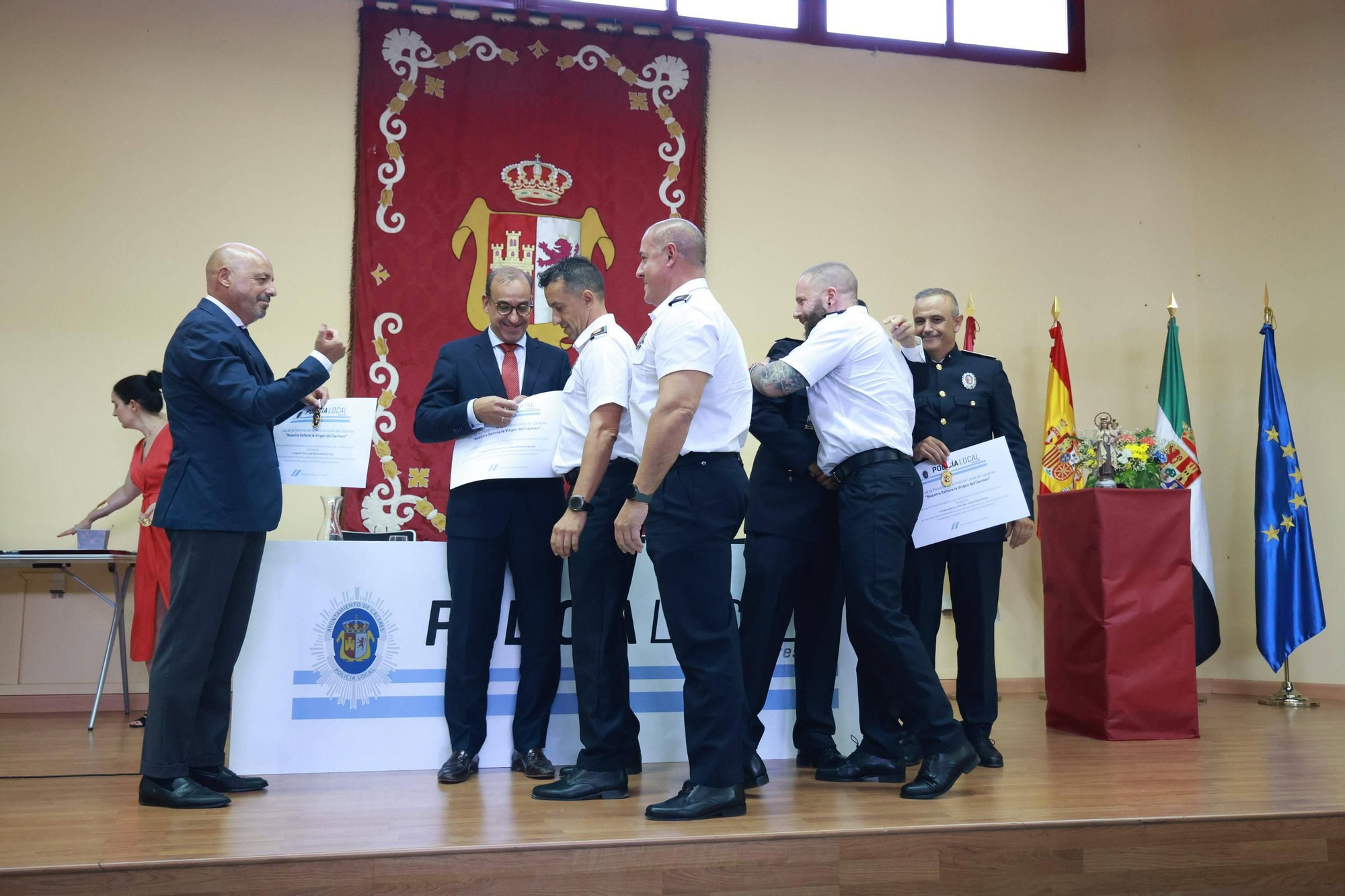 Acto institucional de la Policía Local de Cáceres por la festividad de la Virgen del Carmen