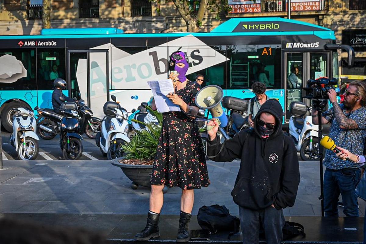 Manifestación antifascista de plaza Universitat