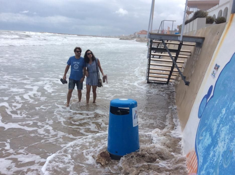 El temporal se ha tragado la playa de les Deveses de Dénia.