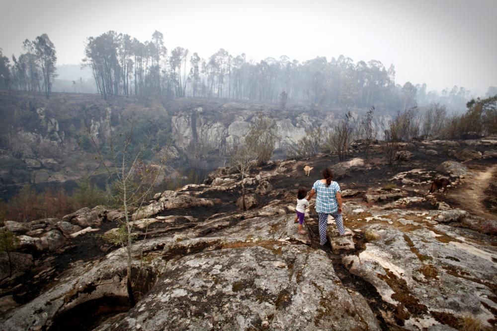 Efectes dels incendis que afecten Galícia, aquest dilluns 16 d''octubre del 2017