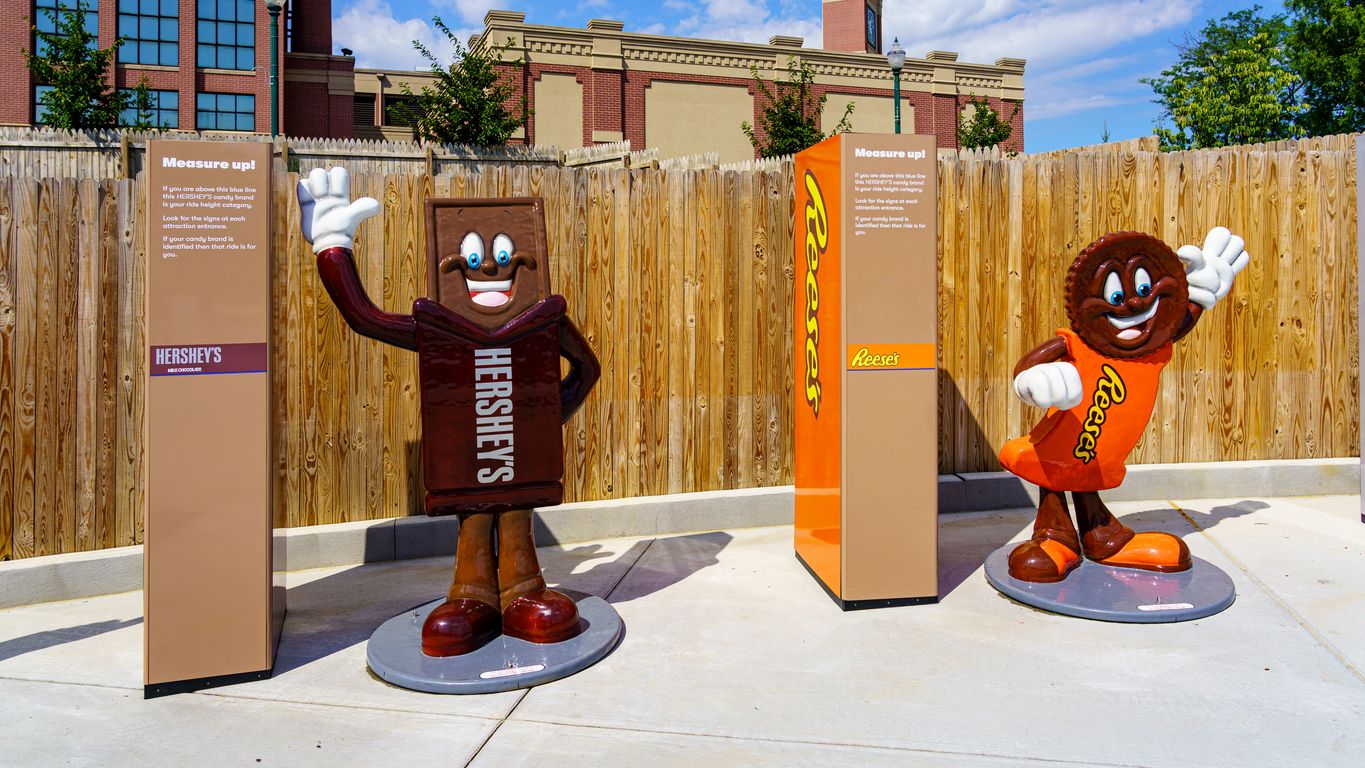 En Hersheypark todo está dedicado a los dulces y chocolates de la compañía.