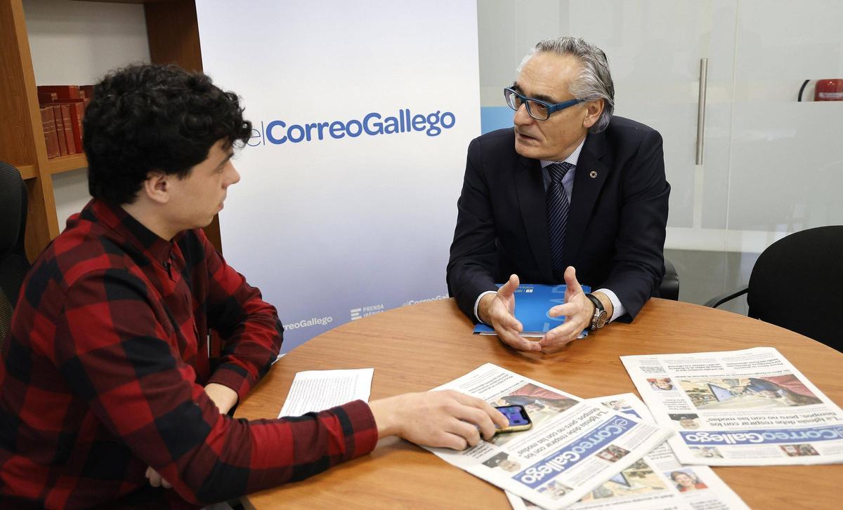 Manuel Pazo, en un momento de la entrevista concedida a El Correo Gallego