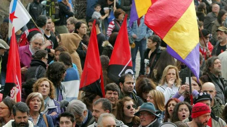 Un acto en Santiago de las Marchas da Dignidade. // Xoán Álvarez