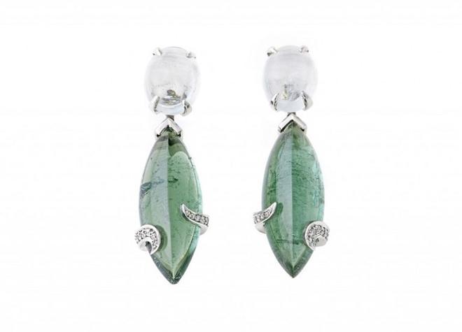 Pendientes de aguamarinas y turmalinas, de Sie7e Jewells Gallery