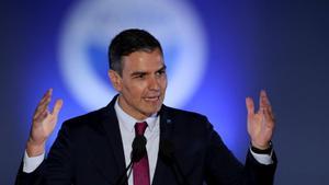 El presidente del Gobierno, Pedro Sánchez, durante la comparecencia posterior a la cumbre UE-MED9, el pasado 17 de septiembre de 2021 en Atenas, Grecia.