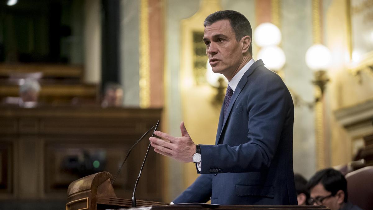 El presidente del Gobierno, Pedro Sánchez, en el Congreso de los Diputados.