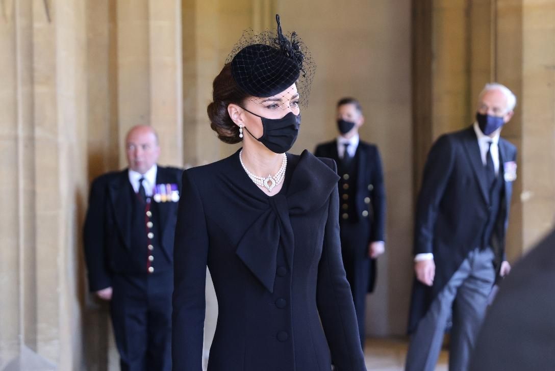 Kate Middleton a su llegada al funeral del duque de Edimburgo