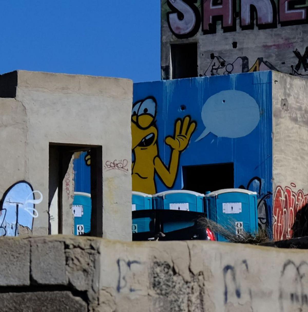 Un detalle de uno de los platós de rodaje de ‘The Mother’, en Ladera Alta. | | J. C. G.